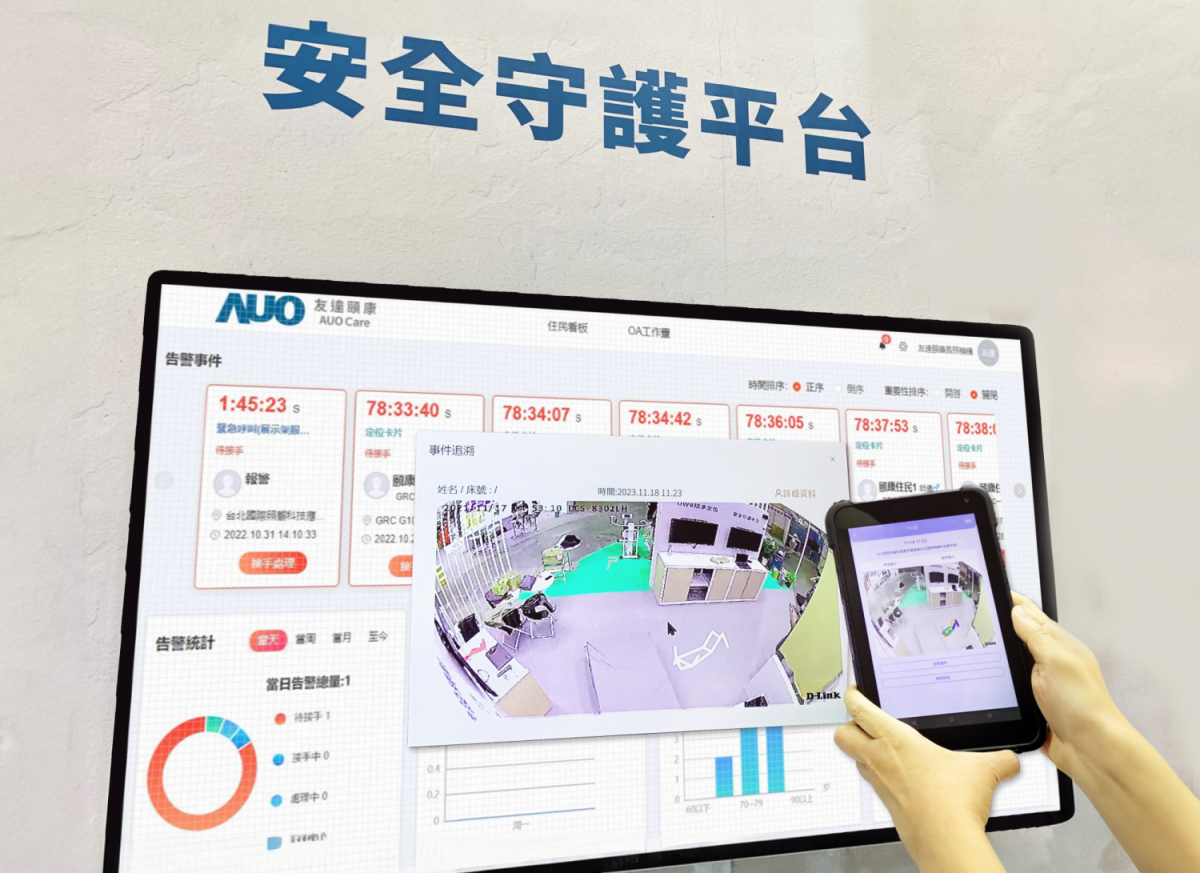 球盟会颐康整合软硬件包含跌倒侦测、智能床垫和紧急呼叫管理等，透过安全守护平台进行IoT设备统一监控与管理，提供长照场域落实安全守护方案