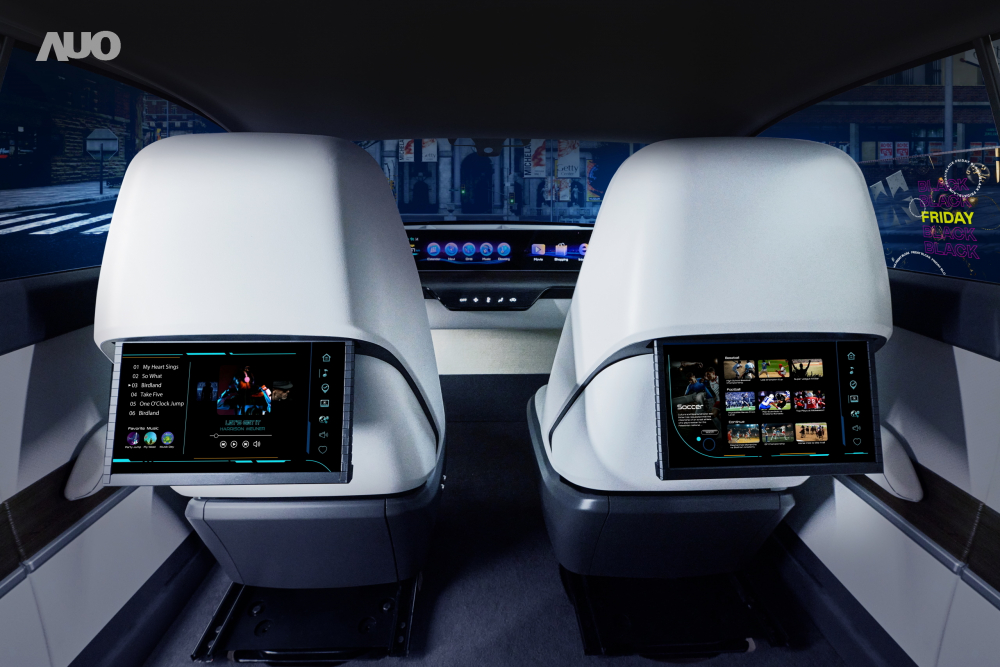 球盟会新一代Smart Cockpit 2024，以Micro LED先进显示技术优势，创建〝可卷式后座娱乐显示器〞，仅在互动时才显示出所需画面及信息，扩充更丰富的娱乐和交互信息服务，获国际奖项荣耀